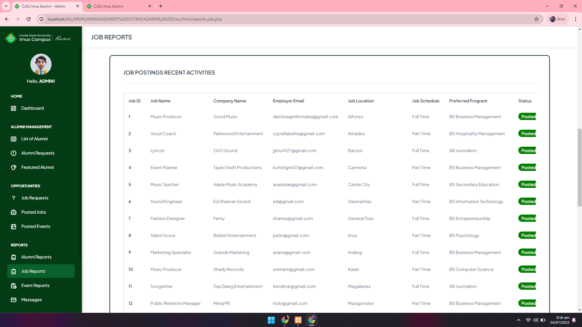 CvSU Imus Alumni Management System - Image 17