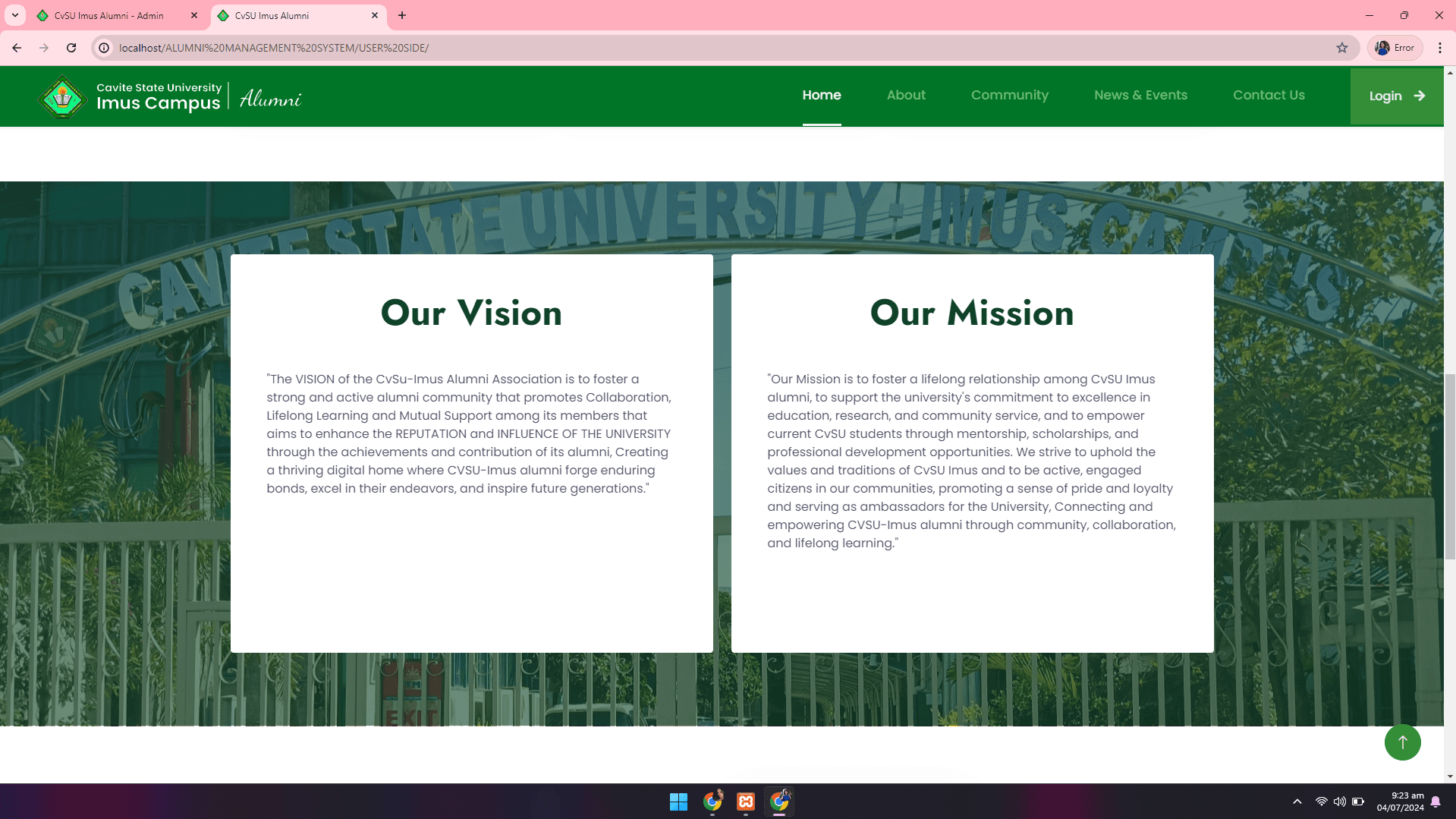 CvSU Imus Alumni Management System - Image 26
