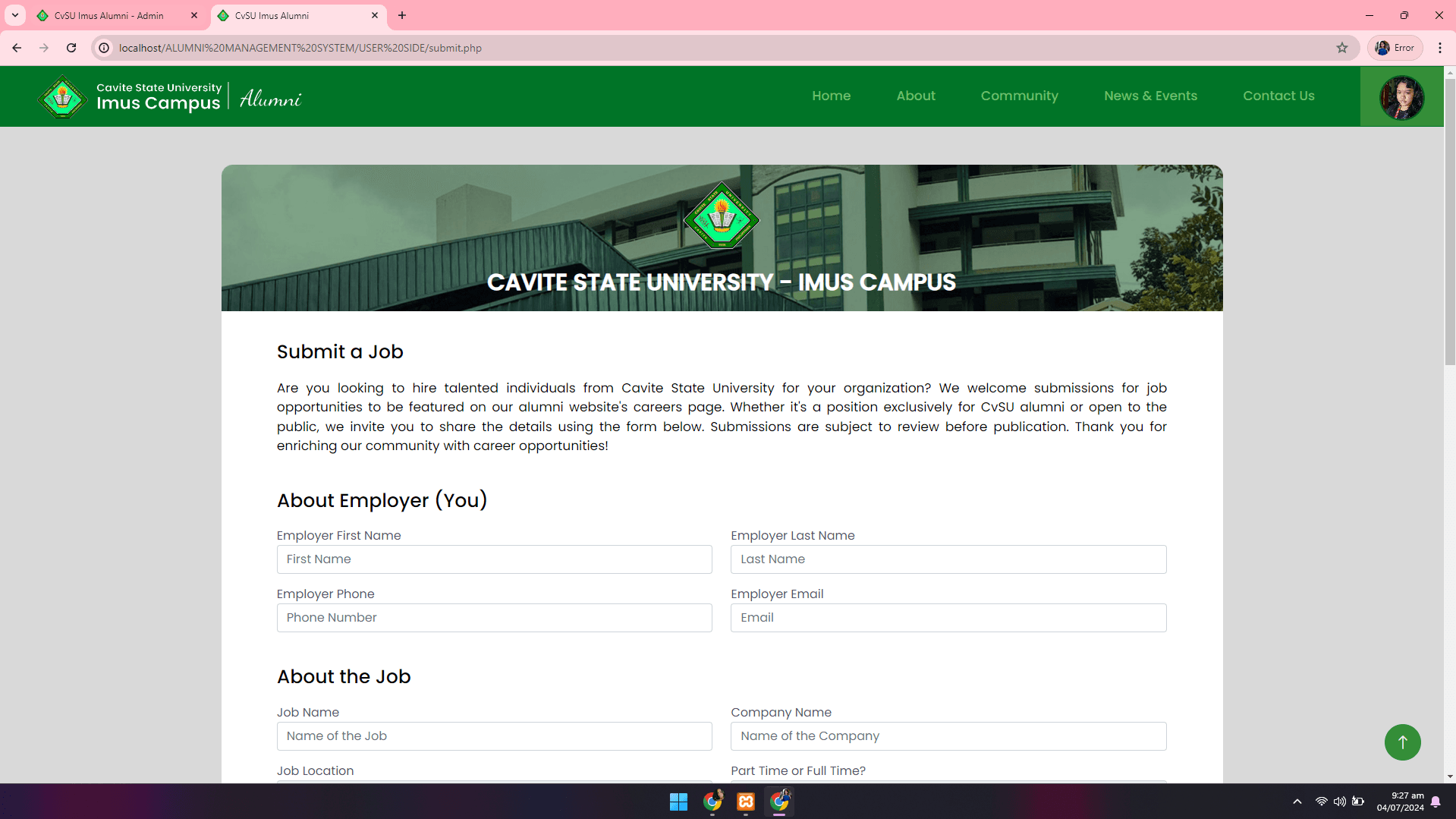 CvSU Imus Alumni Management System - Image 40